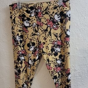 Lularoe Yellow Minnie print leggings